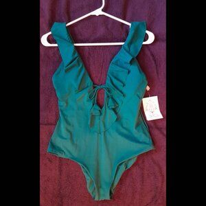 NEW Becca One Piece Swimsuit - Jade green, Medium